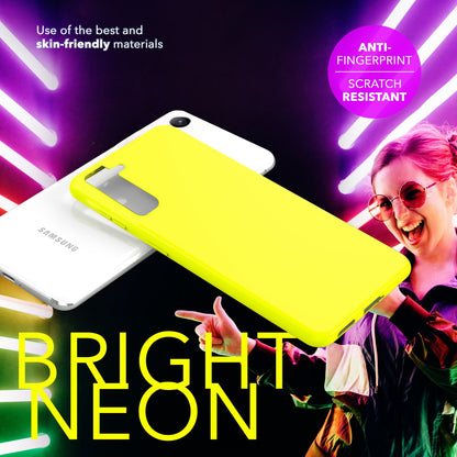 NALIA Neon Silikonhülle für Samsung Galaxy S24 – Soft-Touch & Signal-Neon – NEONSHOCK (Matte Schutzhülle) – Marke aus Berlin