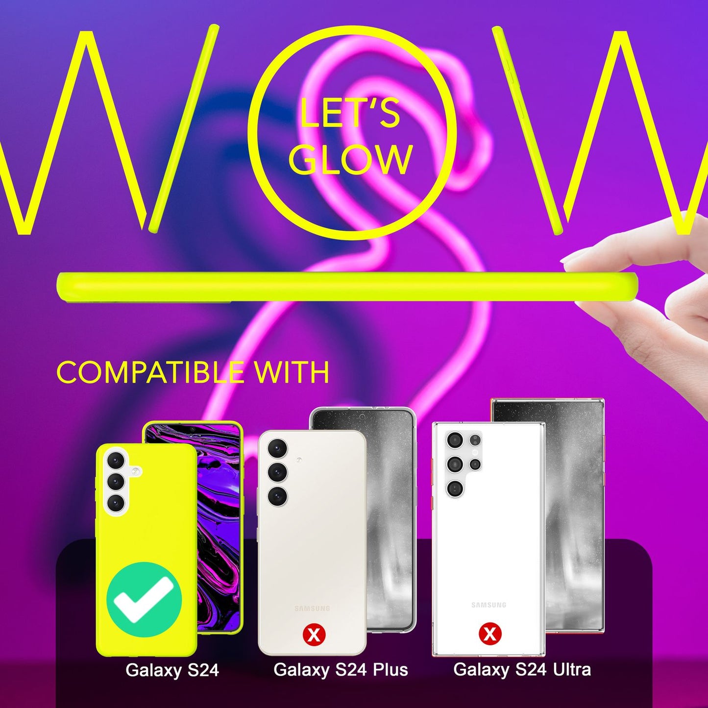 NALIA Neon Silikonhülle für Samsung Galaxy S24 – Soft-Touch & Signal-Neon – NEONSHOCK (Matte Schutzhülle) – Marke aus Berlin