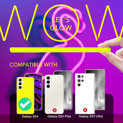 NALIA Neon Silikonhülle für Samsung Galaxy S24 – Soft-Touch & Signal-Neon – NEONSHOCK (Matte Schutzhülle) – Marke aus Berlin