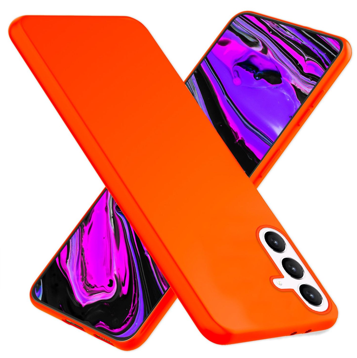 NALIA Neon Silikonhülle für Samsung Galaxy S24 Plus – Soft-Touch & Signal-Neon – NEONSHOCK (Matte Schutzhülle) – Marke aus Berlin