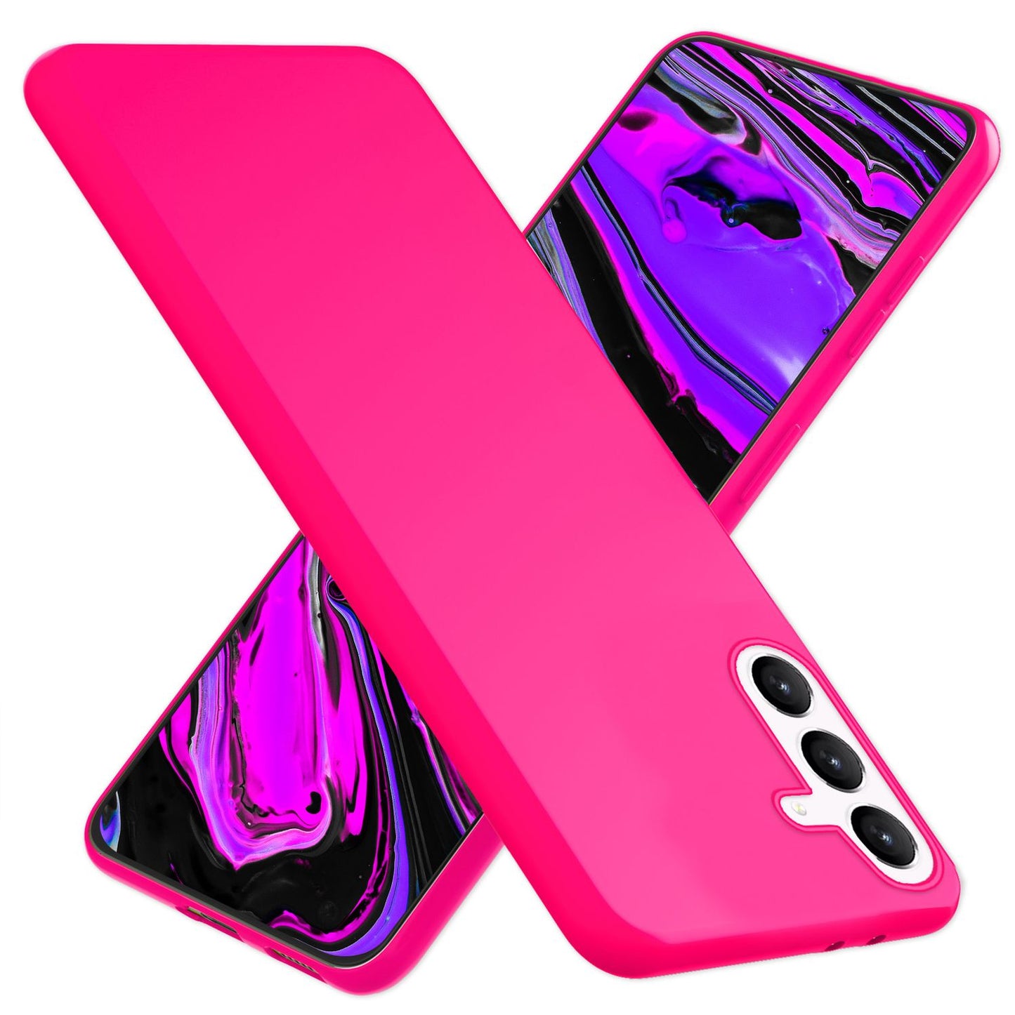NALIA Neon Silikonhülle für Samsung Galaxy S24 Plus – Soft-Touch & Signal-Neon – NEONSHOCK (Matte Schutzhülle) – Marke aus Berlin