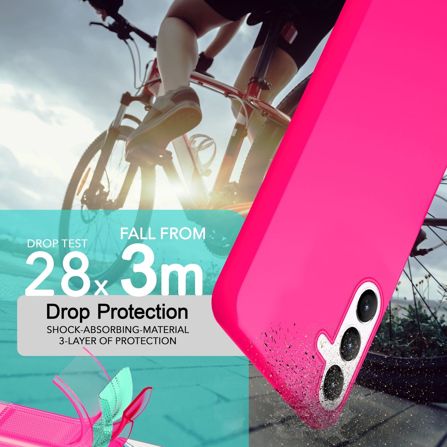 NALIA Neon Silikonhülle für Samsung Galaxy S24 Plus – Soft-Touch & Signal-Neon – NEONSHOCK (Matte Schutzhülle) – Marke aus Berlin
