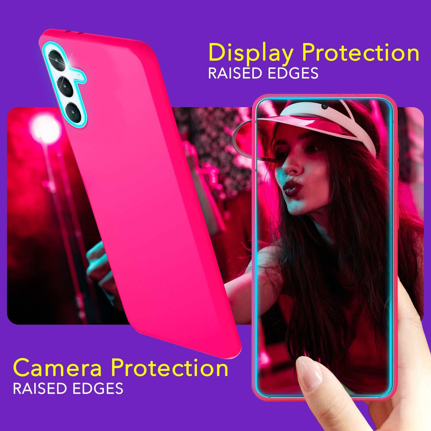NALIA Neon Silikonhülle für Samsung Galaxy S24 Plus – Soft-Touch & Signal-Neon – NEONSHOCK (Matte Schutzhülle) – Marke aus Berlin