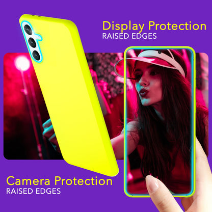 NALIA Neon Silikonhülle für Samsung Galaxy S24 Plus – Soft-Touch & Signal-Neon – NEONSHOCK (Matte Schutzhülle) – Marke aus Berlin