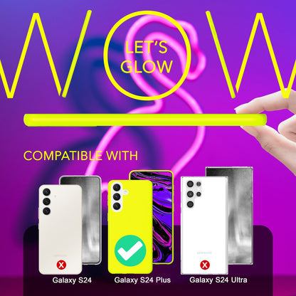 NALIA Neon Silikonhülle für Samsung Galaxy S24 Plus – Soft-Touch & Signal-Neon – NEONSHOCK (Matte Schutzhülle) – Marke aus Berlin