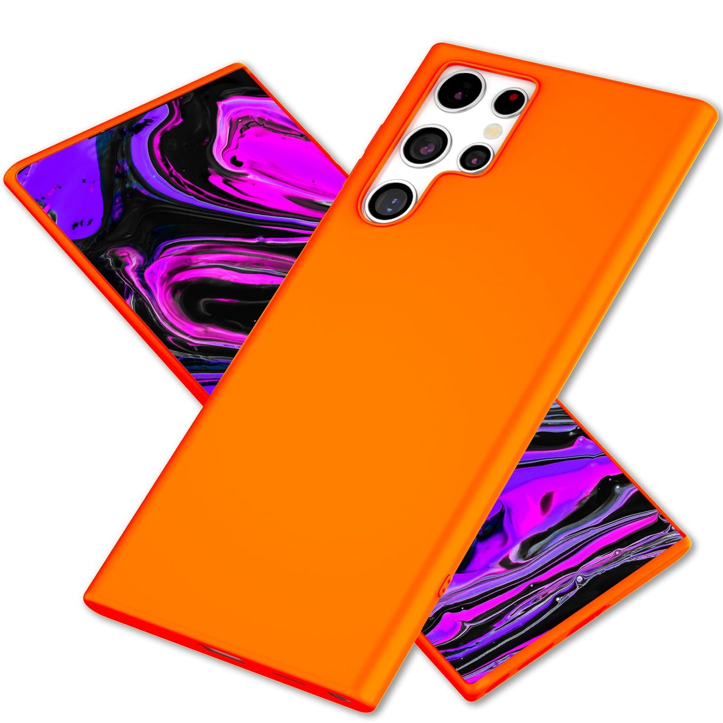 NALIA Neon Silikonhülle für Samsung Galaxy S24 Ultra – Soft-Touch & Signal-Neon – NEONSHOCK (Matte Schutzhülle) – Marke aus Berlin