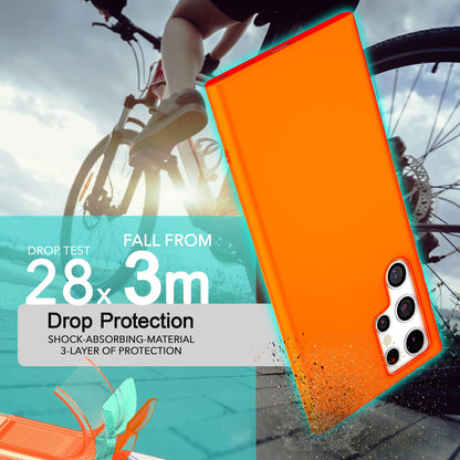 NALIA Neon Silikonhülle für Samsung Galaxy S24 Ultra – Soft-Touch & Signal-Neon – NEONSHOCK (Matte Schutzhülle) – Marke aus Berlin