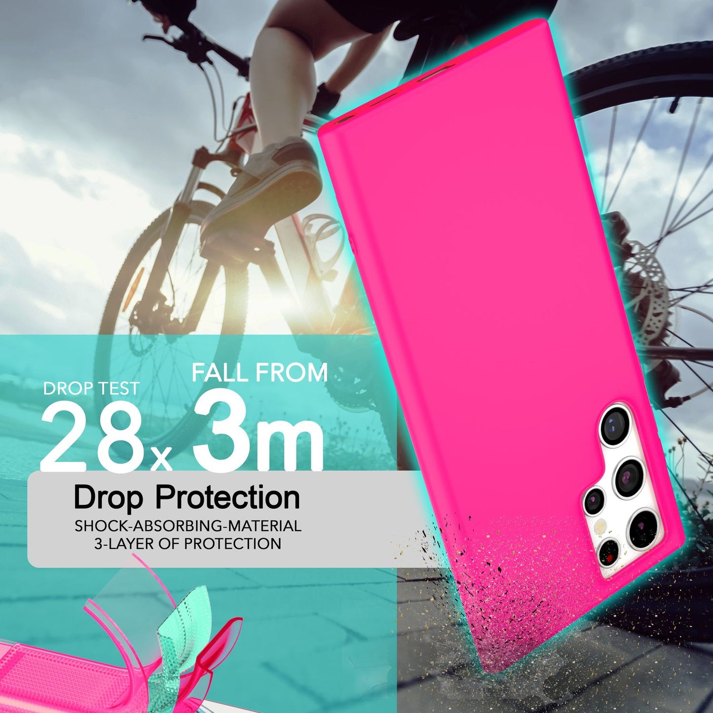 NALIA Neon Silikonhülle für Samsung Galaxy S24 Ultra – Soft-Touch & Signal-Neon – NEONSHOCK (Matte Schutzhülle) – Marke aus Berlin