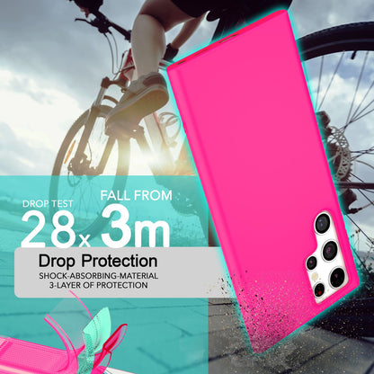 NALIA Neon Silikonhülle für Samsung Galaxy S24 Ultra – Soft-Touch & Signal-Neon – NEONSHOCK (Matte Schutzhülle) – Marke aus Berlin