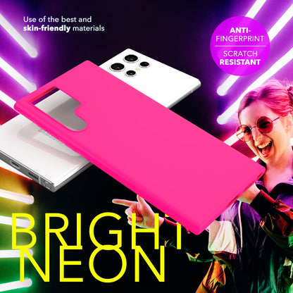 NALIA Neon Silikonhülle für Samsung Galaxy S24 Ultra – Soft-Touch & Signal-Neon – NEONSHOCK (Matte Schutzhülle) – Marke aus Berlin