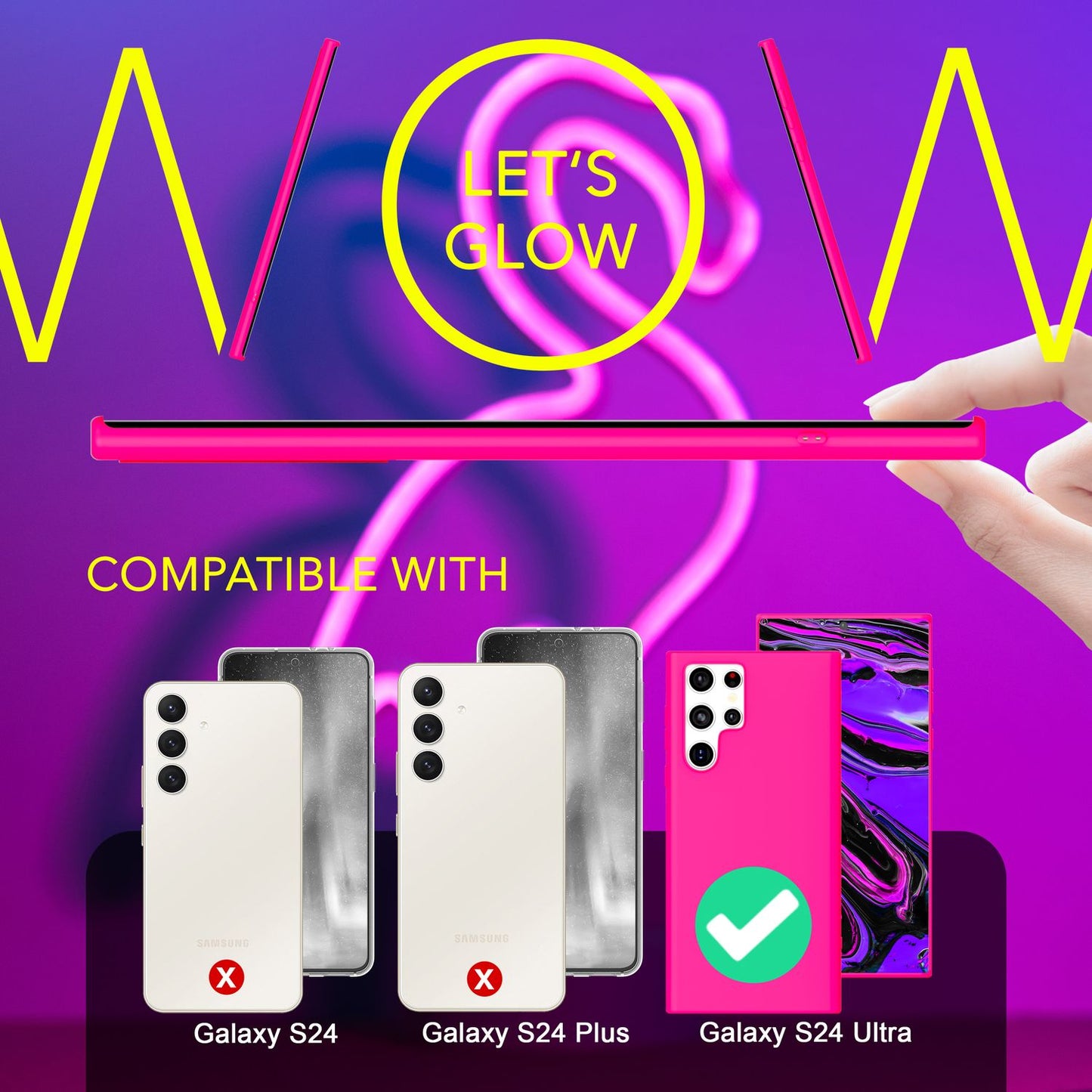 NALIA Neon Silikonhülle für Samsung Galaxy S24 Ultra – Soft-Touch & Signal-Neon – NEONSHOCK (Matte Schutzhülle) – Marke aus Berlin