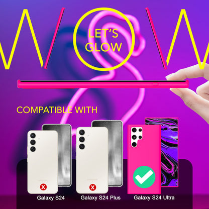 NALIA Neon Silikonhülle für Samsung Galaxy S24 Ultra – Soft-Touch & Signal-Neon – NEONSHOCK (Matte Schutzhülle) – Marke aus Berlin