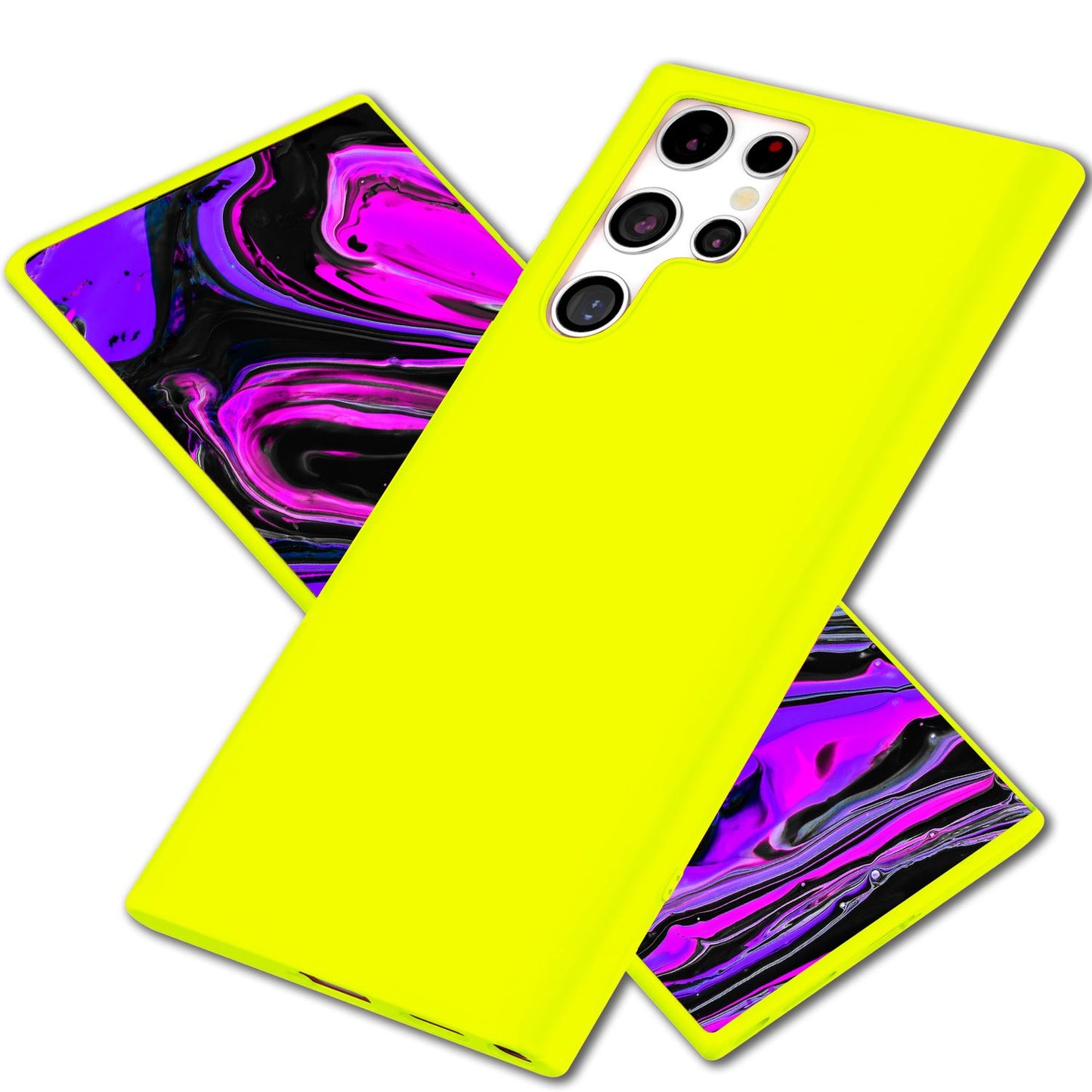 NALIA Neon Silikonhülle für Samsung Galaxy S24 Ultra – Soft-Touch & Signal-Neon – NEONSHOCK (Matte Schutzhülle) – Marke aus Berlin