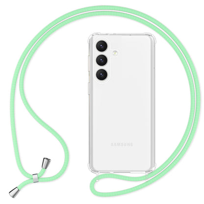 NALIA Handykette für Samsung Galaxy S24 – Transparentes Hybrid-Case & Band – HANGIT PRO (Anti-Gelb Rückseite & Verstellbar) – Marke aus Berlin