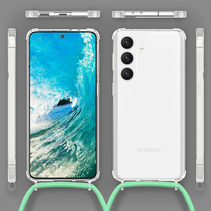 NALIA Handykette für Samsung Galaxy S24 – Transparentes Hybrid-Case & Band – HANGIT PRO (Anti-Gelb Rückseite & Verstellbar) – Marke aus Berlin