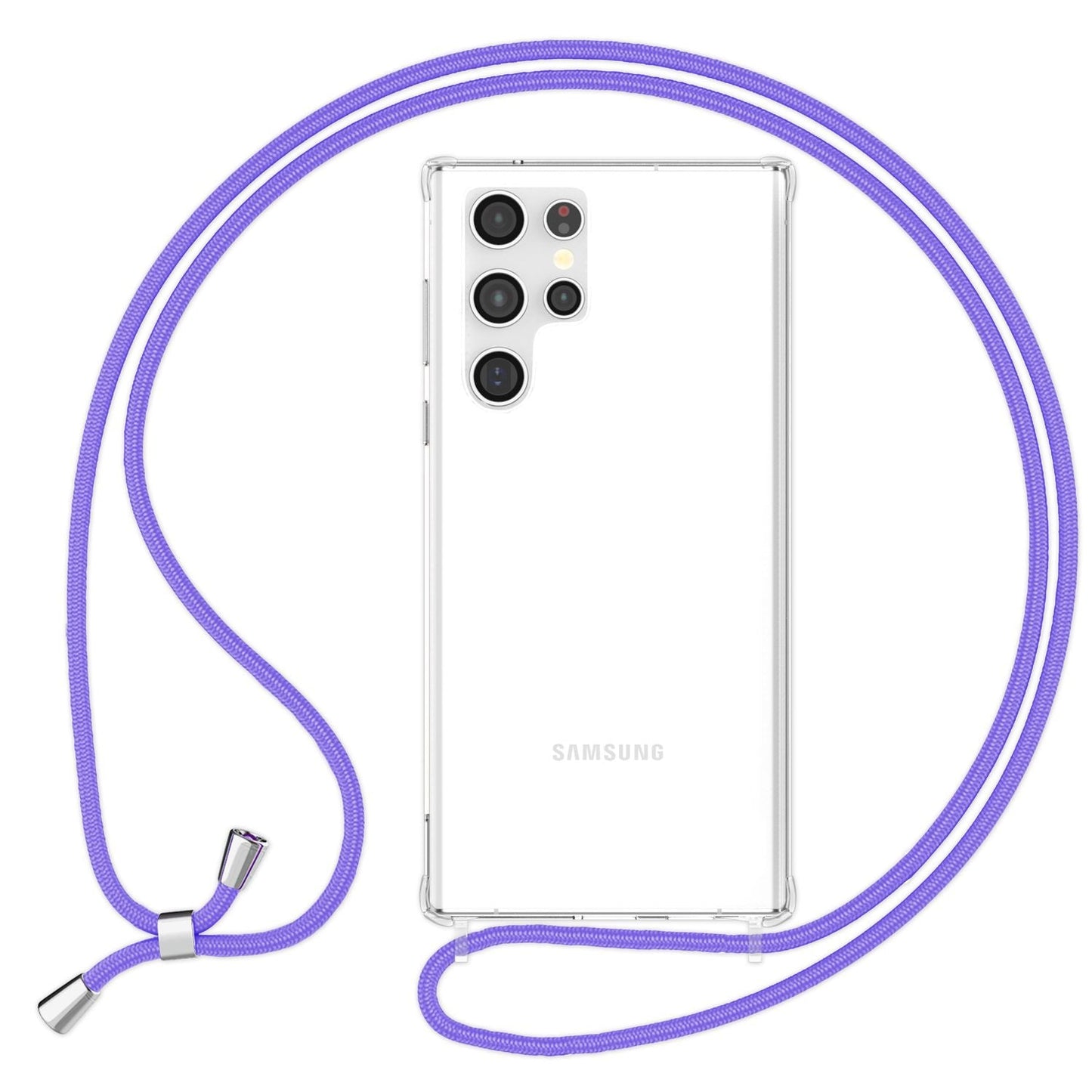 NALIA Handykette für Samsung Galaxy S24 Ultra – Transparentes Hybrid-Case & Band – HANGIT PRO (Anti-Gelb Rückseite & Verstellbar) – Marke aus Berlin