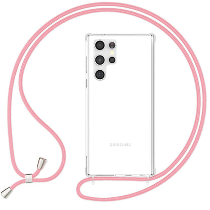 NALIA Handykette für Samsung Galaxy S24 Ultra – Transparentes Hybrid-Case & Band – HANGIT PRO (Anti-Gelb Rückseite & Verstellbar) – Marke aus Berlin
