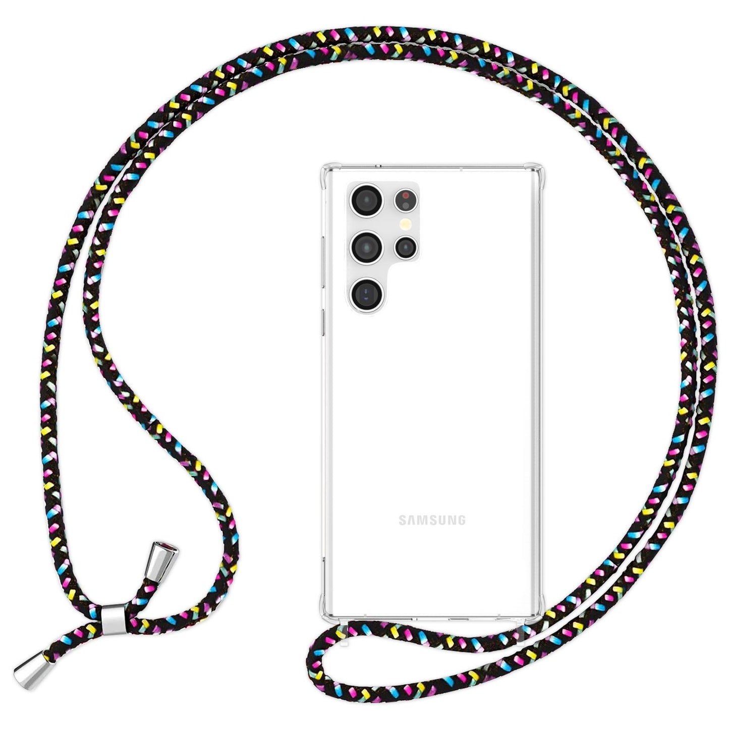 NALIA Handykette für Samsung Galaxy S24 Ultra – Transparentes Hybrid-Case & Band – HANGIT PRO (Anti-Gelb Rückseite & Verstellbar) – Marke aus Berlin