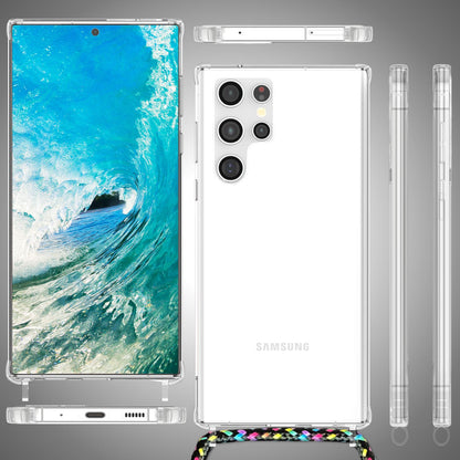 NALIA Handykette für Samsung Galaxy S24 Ultra – Transparentes Hybrid-Case & Band – HANGIT PRO (Anti-Gelb Rückseite & Verstellbar) – Marke aus Berlin
