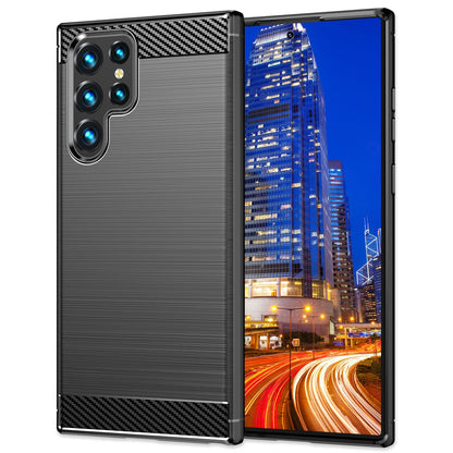 NALIA Silikonhülle für Samsung Galaxy S24 Ultra – Rutschfest & Matt – VORTEX (Gebürstete Optik & Carbon Design) – Marke aus Berlin