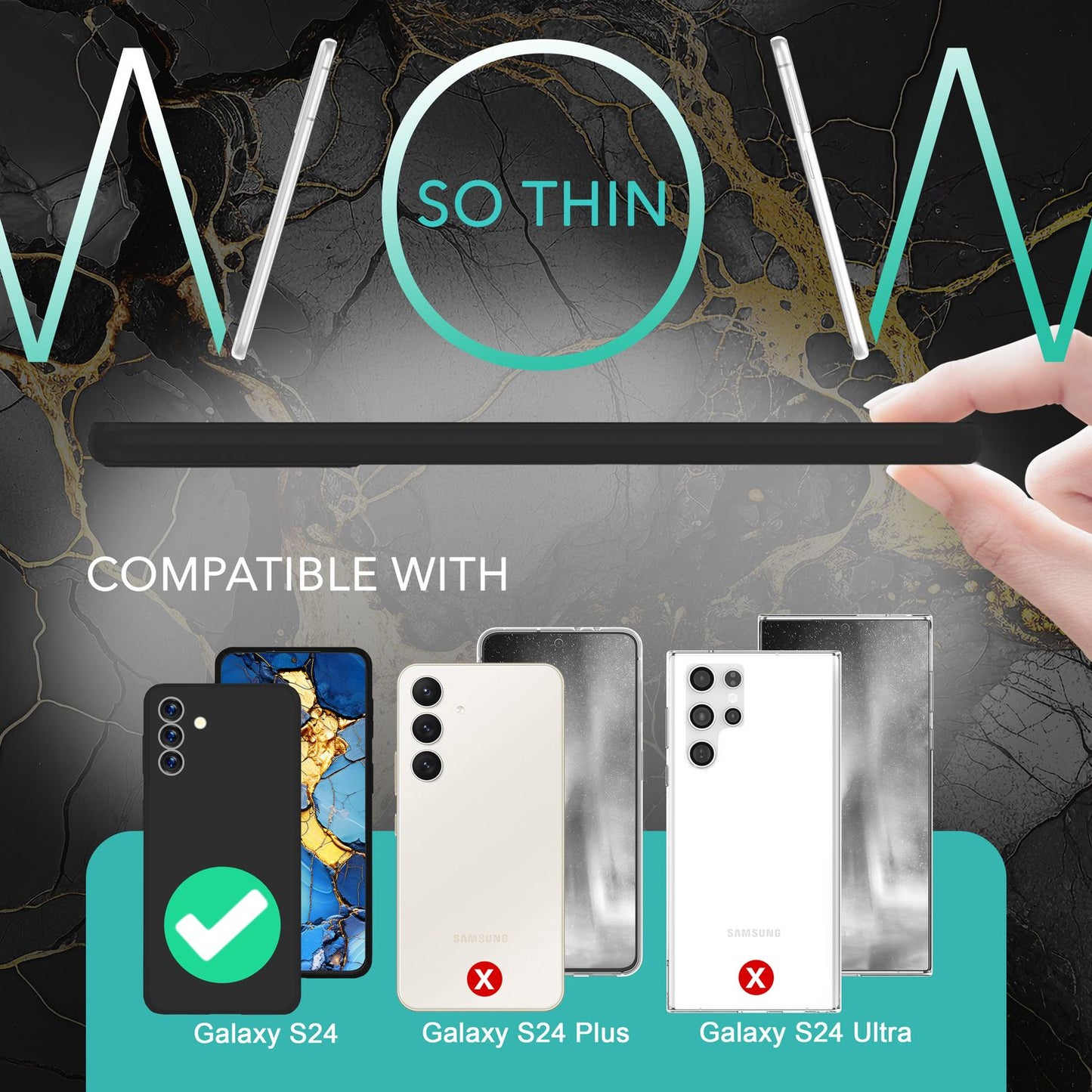 NALIA Ultra Slim Hardcase für Samsung Galaxy S24 – Matt & 0.3mm Dünn – PHANTOM (Dünnes Cover & Kamera-Vollschutz) – Marke aus Berlin