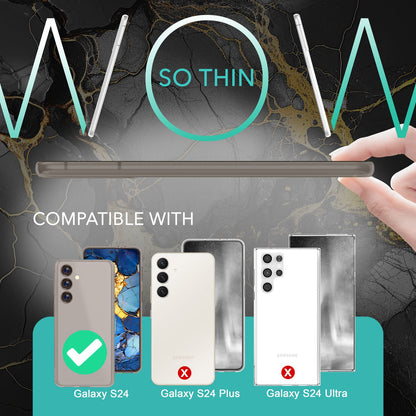 NALIA Ultra Slim Hardcase für Samsung Galaxy S24 – Matt & 0.3mm Dünn – PHANTOM (Dünnes Cover & Kamera-Vollschutz) – Marke aus Berlin