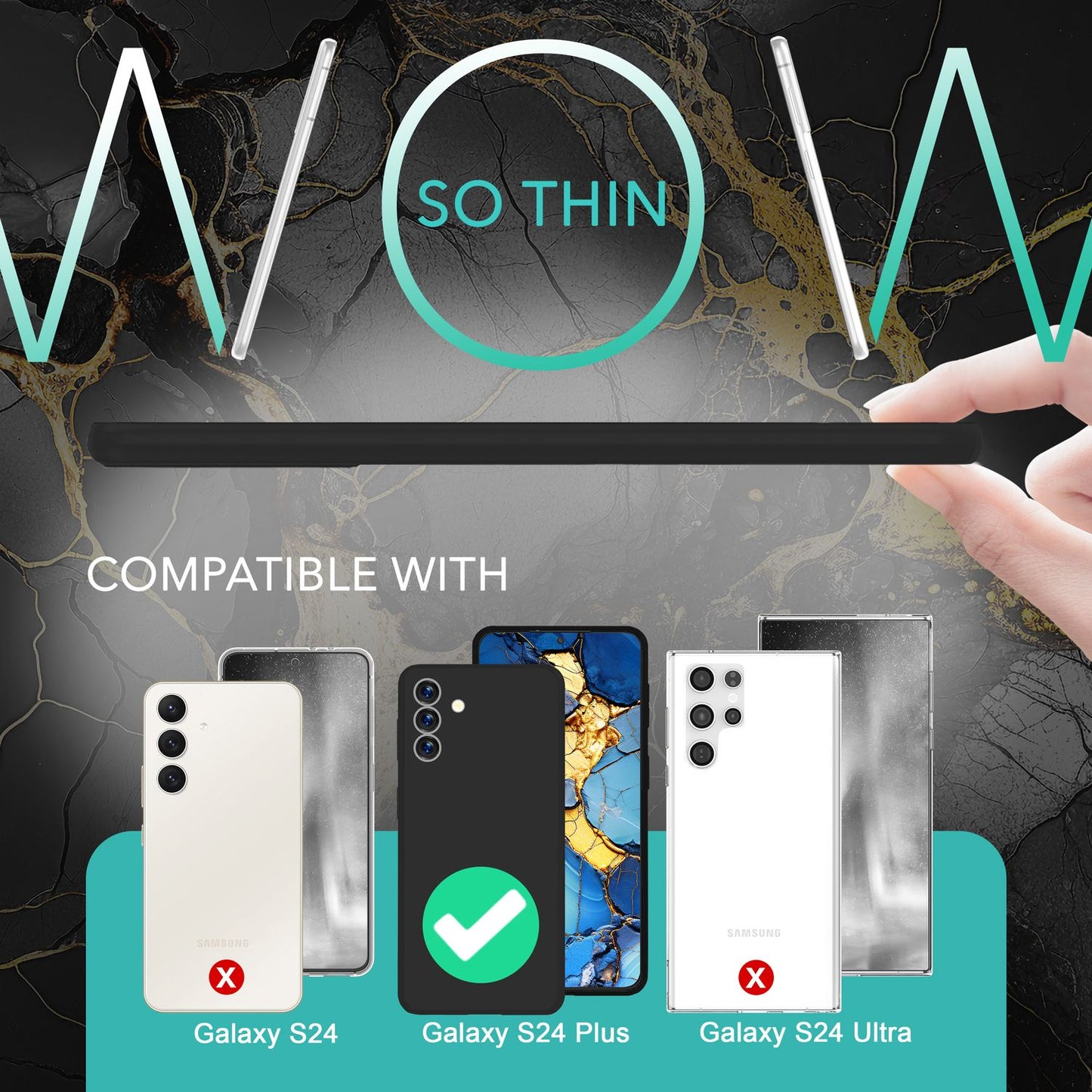 NALIA Ultra Slim Hardcase für Samsung Galaxy S24 Plus – Matt & 0.3mm Dünn – PHANTOM (Dünnes Cover & Kamera-Vollschutz) – Marke aus Berlin