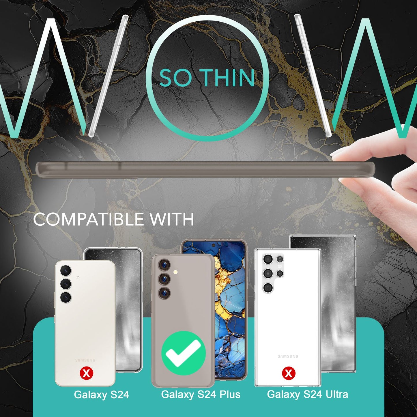 NALIA Ultra Slim Hardcase für Samsung Galaxy S24 Plus – Matt & 0.3mm Dünn – PHANTOM (Dünnes Cover & Kamera-Vollschutz) – Marke aus Berlin