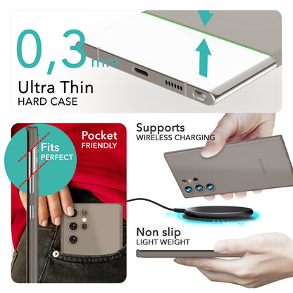 NALIA Ultra Slim Hardcase für Samsung Galaxy S24 Ultra – Matt & 0.3mm Dünn – PHANTOM (Dünnes Cover & Kamera-Vollschutz) – Marke aus Berlin