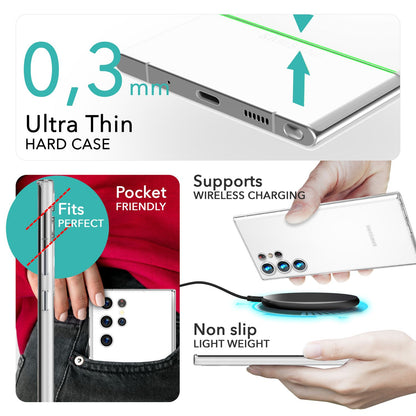 NALIA Ultra Slim Hardcase für Samsung Galaxy S24 Ultra – Matt & 0.3mm Dünn – PHANTOM (Dünnes Cover & Kamera-Vollschutz) – Marke aus Berlin
