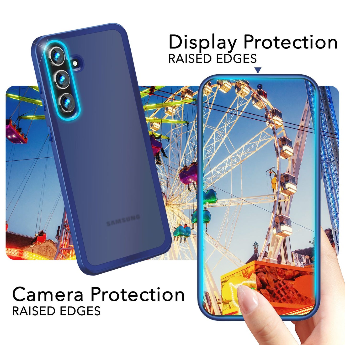 NALIA Matte Handyhülle für Samsung Galaxy S24 – Stoßfester Silikon-Rahmen & Semi-Transparent – FUZION (Anti-Fingerprint Case) – Marke aus Berlin