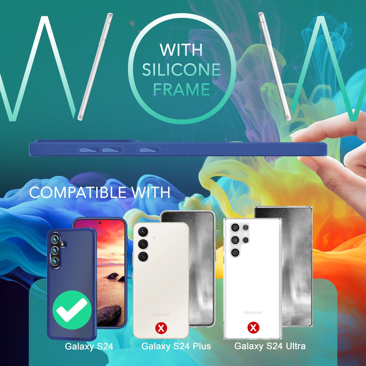 NALIA Matte Handyhülle für Samsung Galaxy S24 – Stoßfester Silikon-Rahmen & Semi-Transparent – FUZION (Anti-Fingerprint Case) – Marke aus Berlin