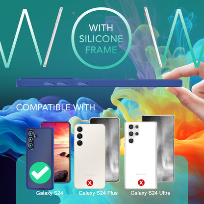 NALIA Matte Handyhülle für Samsung Galaxy S24 – Stoßfester Silikon-Rahmen & Semi-Transparent – FUZION (Anti-Fingerprint Case) – Marke aus Berlin