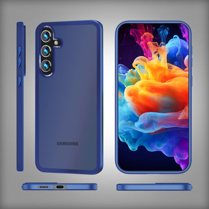 NALIA Matte Handyhülle für Samsung Galaxy S24 – Stoßfester Silikon-Rahmen & Semi-Transparent – FUZION (Anti-Fingerprint Case) – Marke aus Berlin