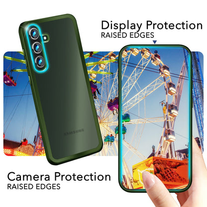 NALIA Matte Handyhülle für Samsung Galaxy S24 – Stoßfester Silikon-Rahmen & Semi-Transparent – FUZION (Anti-Fingerprint Case) – Marke aus Berlin