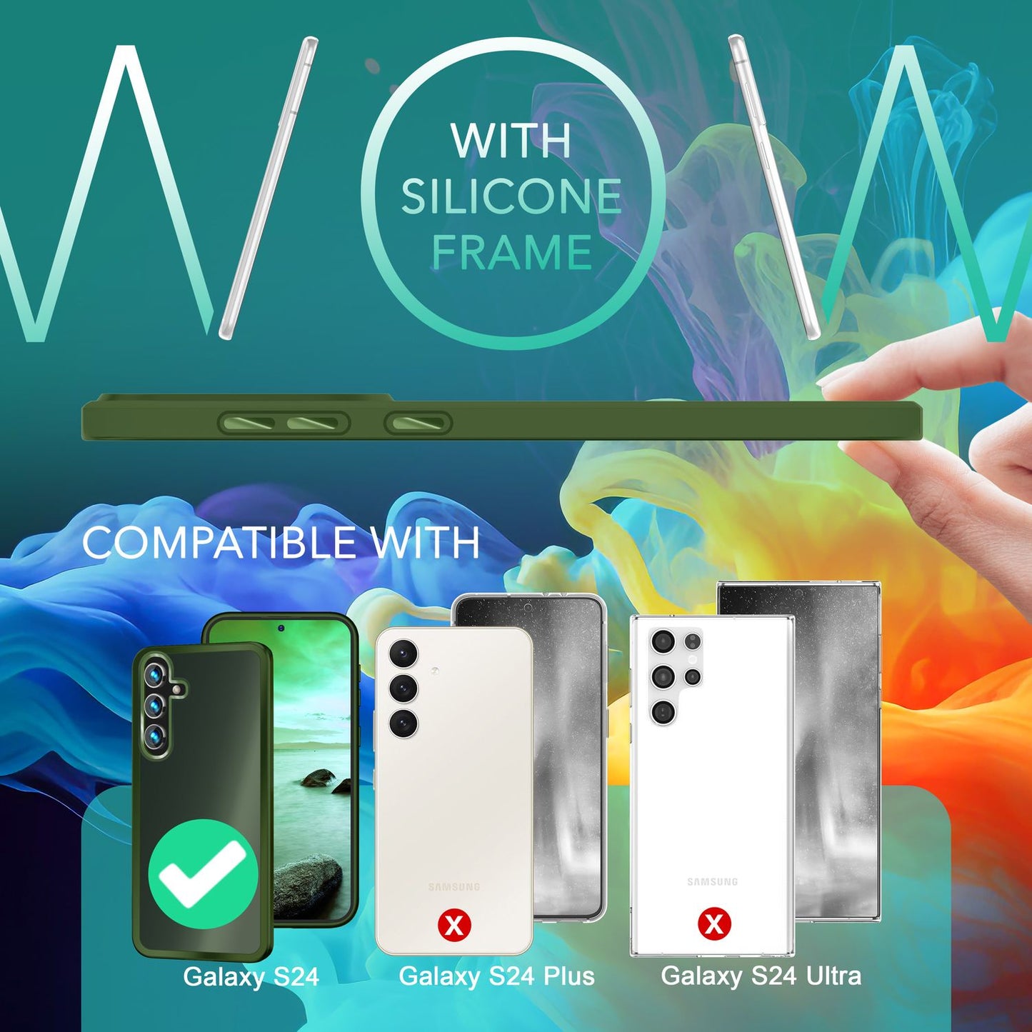 NALIA Matte Handyhülle für Samsung Galaxy S24 – Stoßfester Silikon-Rahmen & Semi-Transparent – FUZION (Anti-Fingerprint Case) – Marke aus Berlin