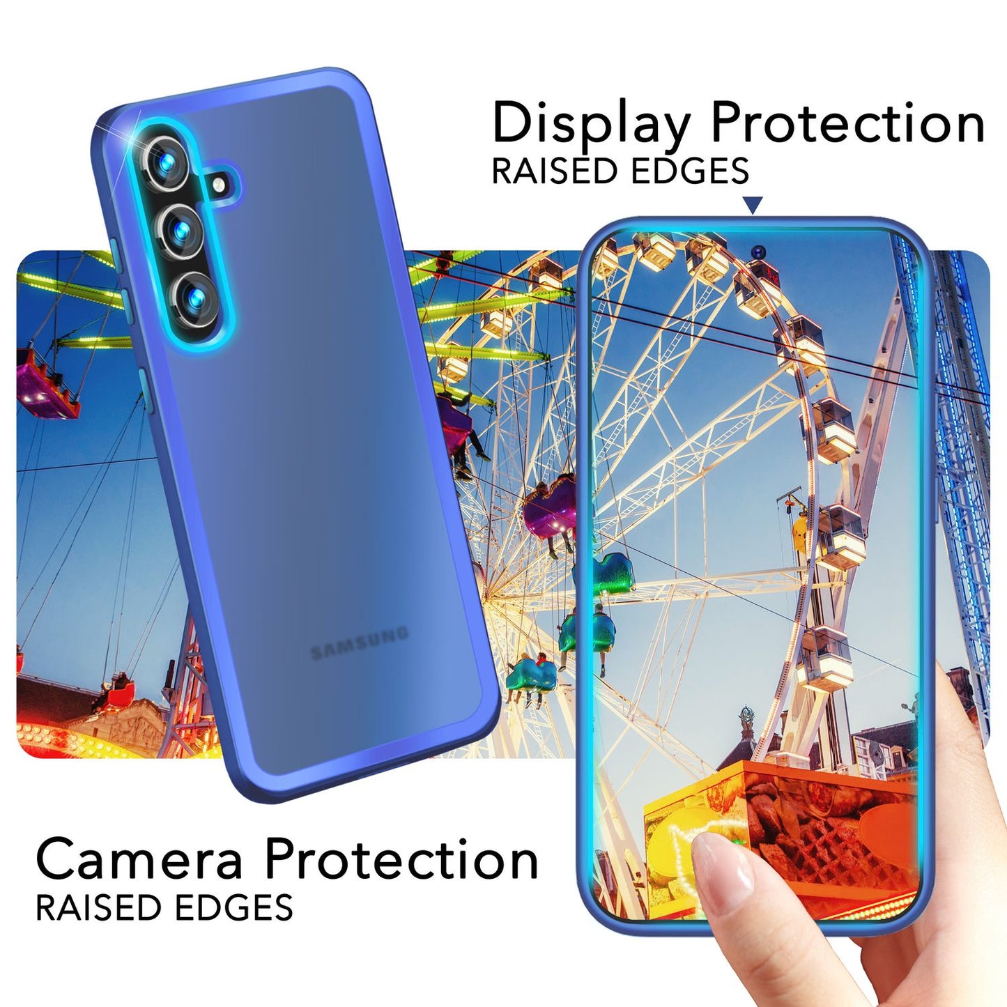 NALIA Matte Handyhülle für Samsung Galaxy S24 – Stoßfester Silikon-Rahmen & Semi-Transparent – FUZION (Anti-Fingerprint Case) – Marke aus Berlin