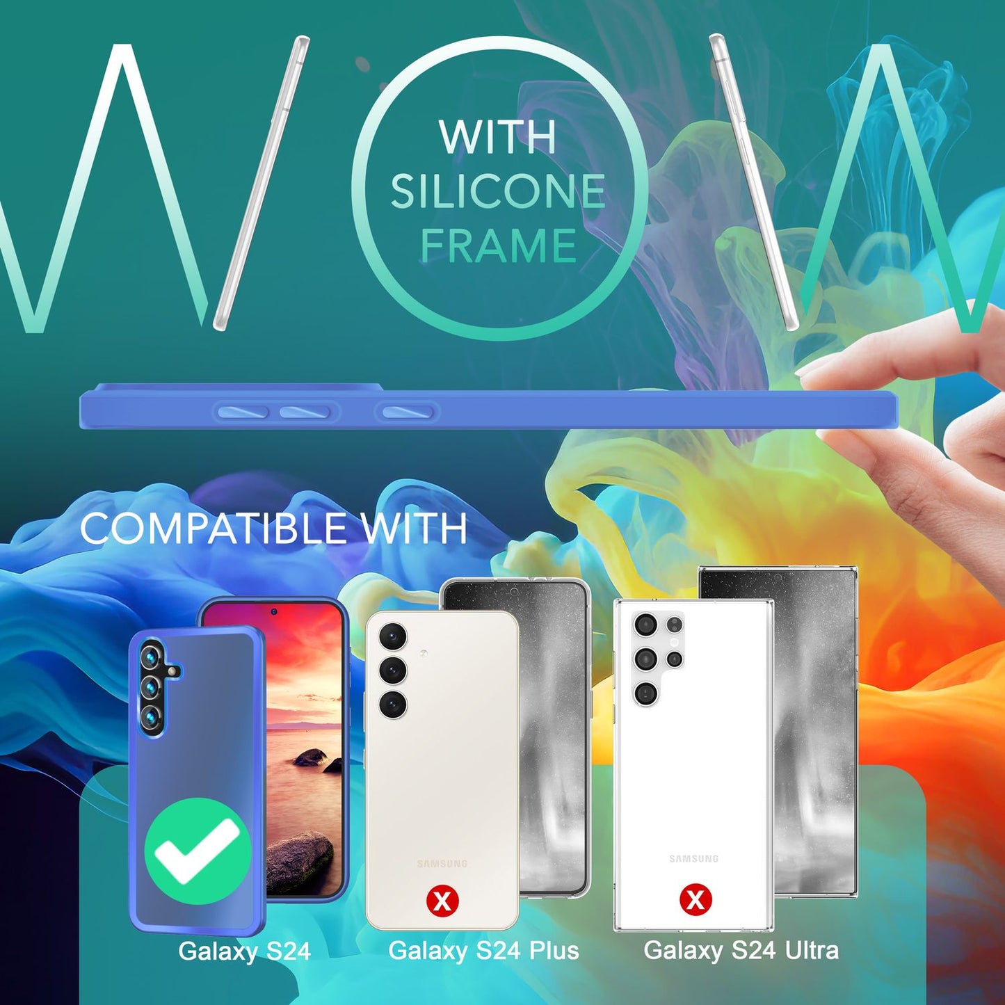 NALIA Matte Handyhülle für Samsung Galaxy S24 – Stoßfester Silikon-Rahmen & Semi-Transparent – FUZION (Anti-Fingerprint Case) – Marke aus Berlin