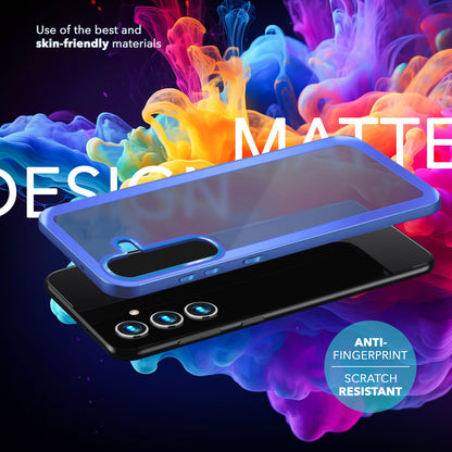 NALIA Matte Handyhülle für Samsung Galaxy S24 – Stoßfester Silikon-Rahmen & Semi-Transparent – FUZION (Anti-Fingerprint Case) – Marke aus Berlin