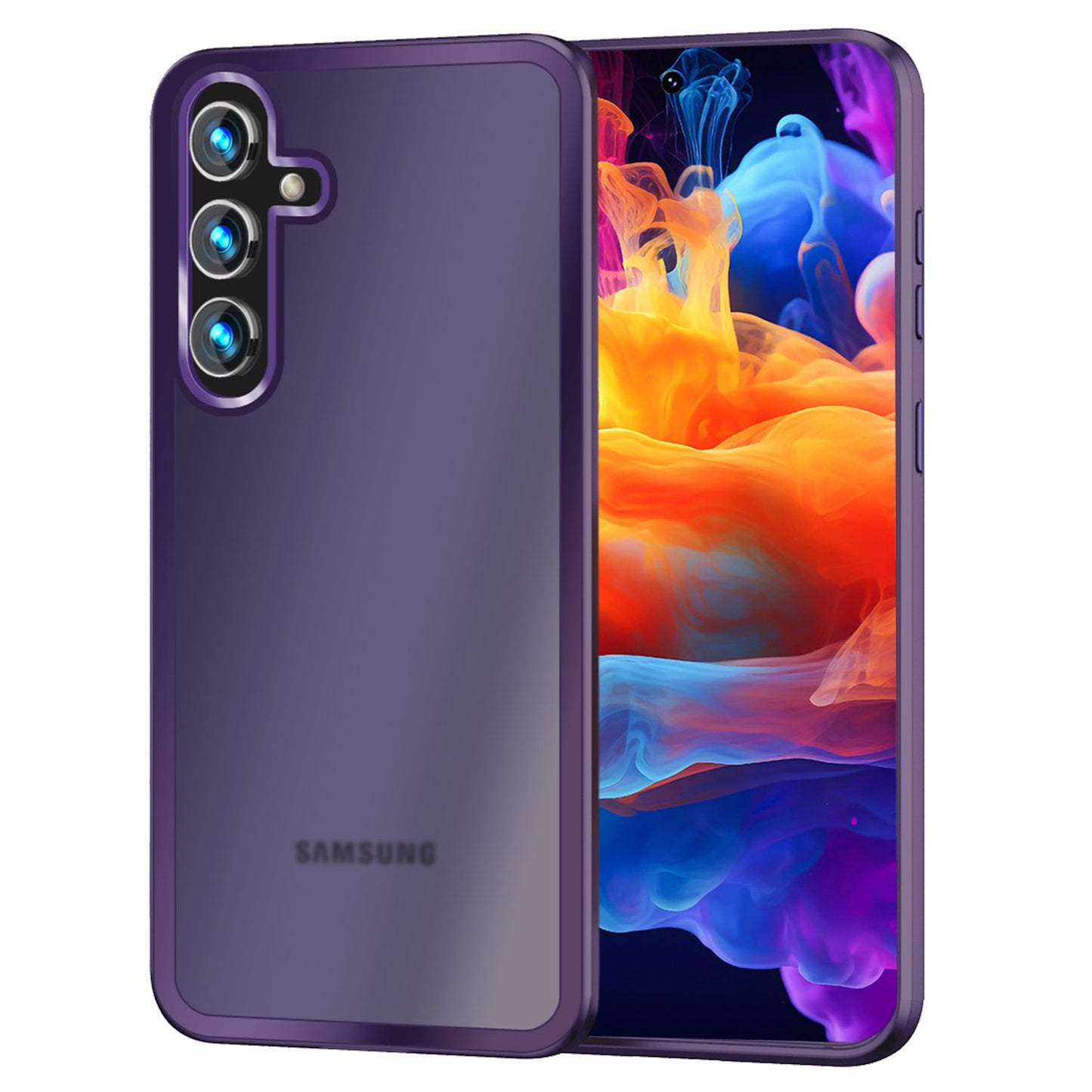 NALIA Matte Handyhülle für Samsung Galaxy S24 – Stoßfester Silikon-Rahmen & Semi-Transparent – FUZION (Anti-Fingerprint Case) – Marke aus Berlin