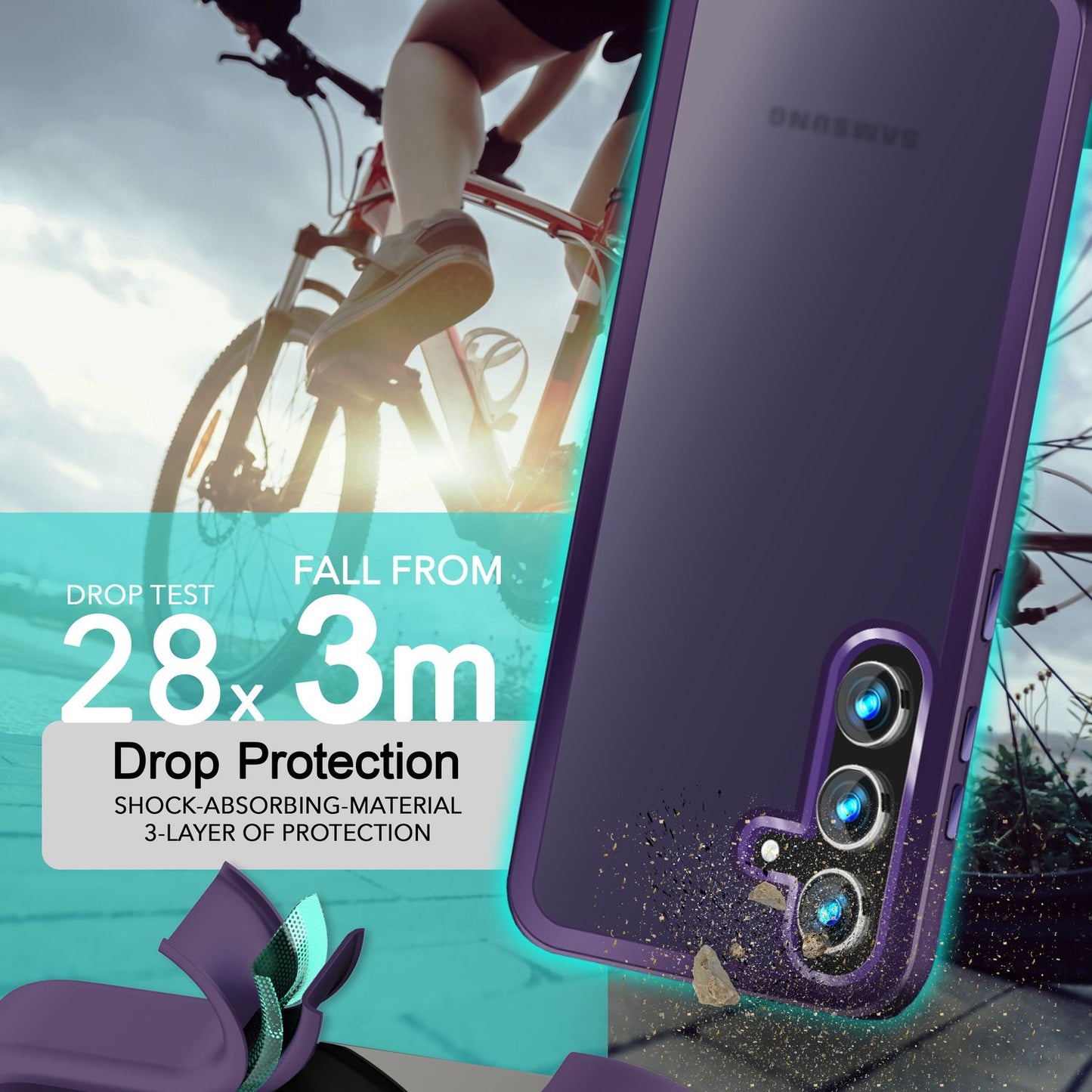 NALIA Matte Handyhülle für Samsung Galaxy S24 – Stoßfester Silikon-Rahmen & Semi-Transparent – FUZION (Anti-Fingerprint Case) – Marke aus Berlin