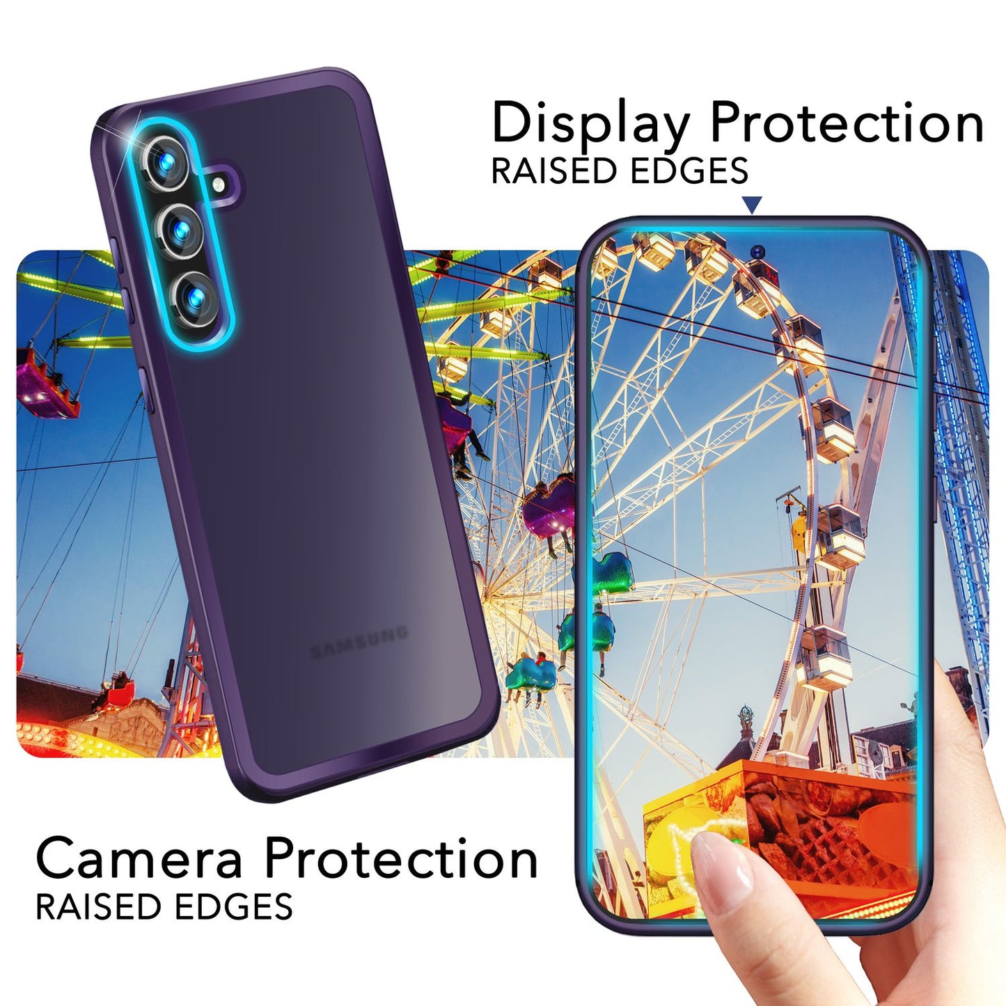 NALIA Matte Handyhülle für Samsung Galaxy S24 – Stoßfester Silikon-Rahmen & Semi-Transparent – FUZION (Anti-Fingerprint Case) – Marke aus Berlin