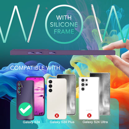 NALIA Matte Handyhülle für Samsung Galaxy S24 – Stoßfester Silikon-Rahmen & Semi-Transparent – FUZION (Anti-Fingerprint Case) – Marke aus Berlin