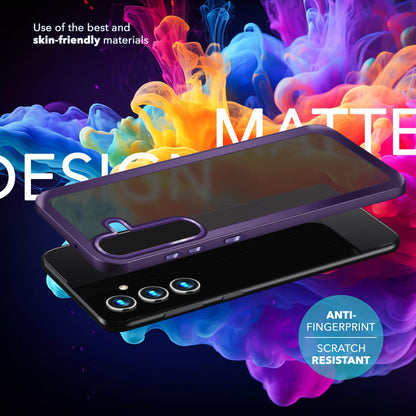 NALIA Matte Handyhülle für Samsung Galaxy S24 – Stoßfester Silikon-Rahmen & Semi-Transparent – FUZION (Anti-Fingerprint Case) – Marke aus Berlin