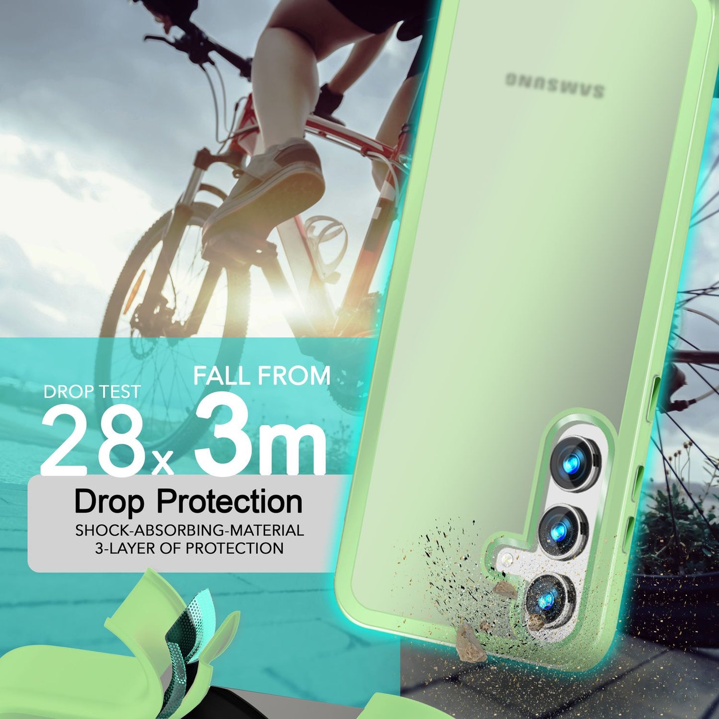 NALIA Matte Handyhülle für Samsung Galaxy S24 – Stoßfester Silikon-Rahmen & Semi-Transparent – FUZION (Anti-Fingerprint Case) – Marke aus Berlin