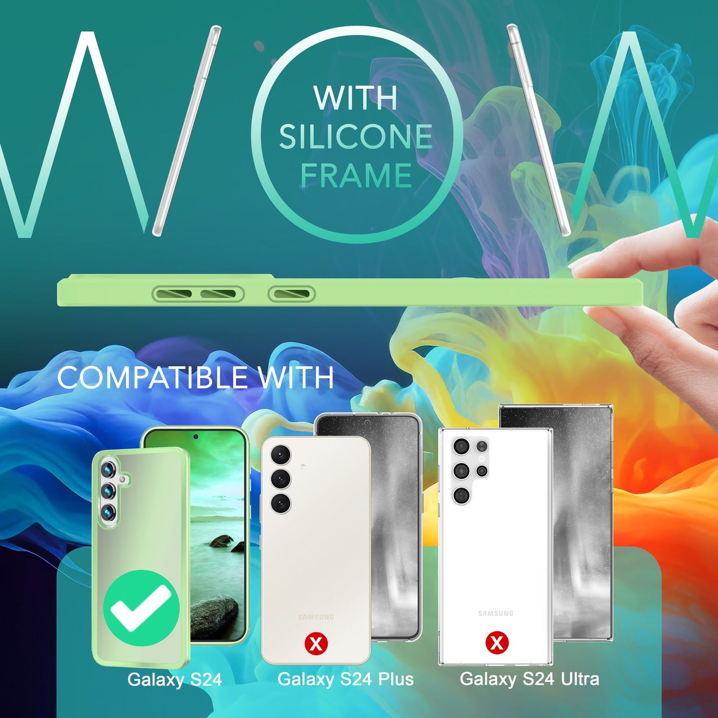 NALIA Matte Handyhülle für Samsung Galaxy S24 – Stoßfester Silikon-Rahmen & Semi-Transparent – FUZION (Anti-Fingerprint Case) – Marke aus Berlin