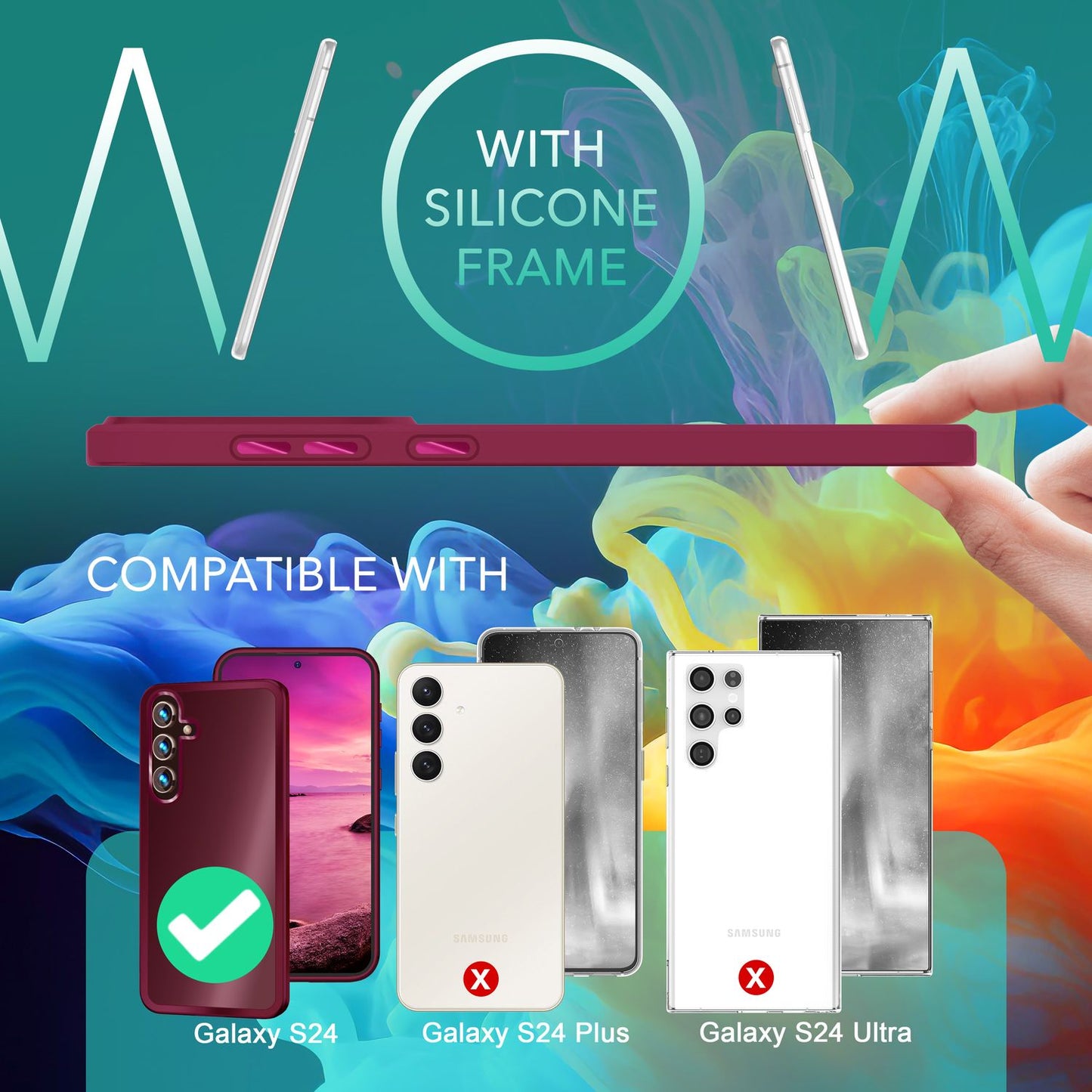 NALIA Matte Handyhülle für Samsung Galaxy S24 – Stoßfester Silikon-Rahmen & Semi-Transparent – FUZION (Anti-Fingerprint Case) – Marke aus Berlin