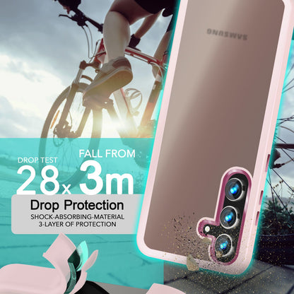 NALIA Matte Handyhülle für Samsung Galaxy S24 – Stoßfester Silikon-Rahmen & Semi-Transparent – FUZION (Anti-Fingerprint Case) – Marke aus Berlin