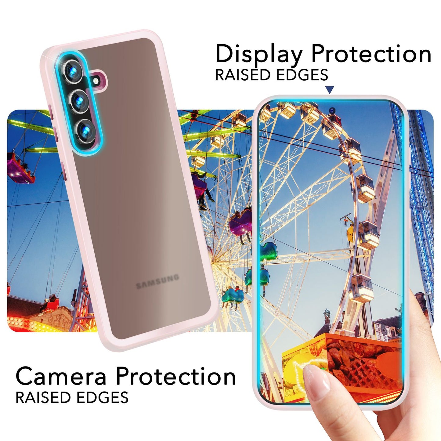 NALIA Matte Handyhülle für Samsung Galaxy S24 – Stoßfester Silikon-Rahmen & Semi-Transparent – FUZION (Anti-Fingerprint Case) – Marke aus Berlin