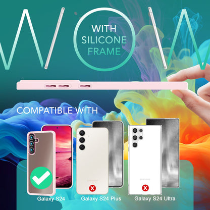 NALIA Matte Handyhülle für Samsung Galaxy S24 – Stoßfester Silikon-Rahmen & Semi-Transparent – FUZION (Anti-Fingerprint Case) – Marke aus Berlin